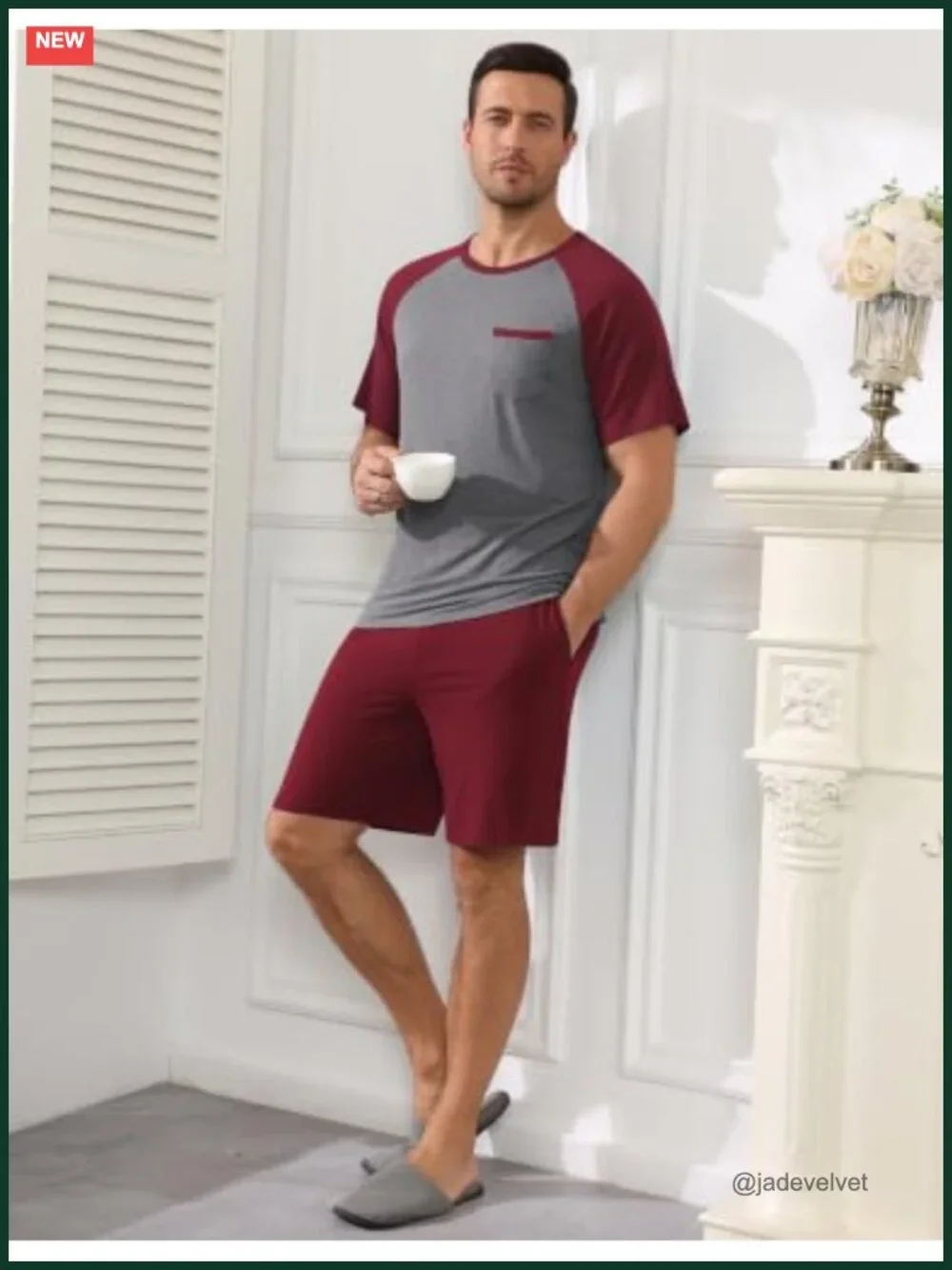 Bamboo Viscose Short Sleeve Pajama Set for Men
